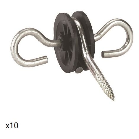 INSPROVET Doppelgewinde -Isolator, Holzpfosten, 10 Isolatoren -Tasche