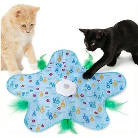 Tapis Interactif Pour Chat - Plume Motorisée - 3 Modes De Jeu - Rechargeable USB - Pour Chaton Et Chat Adulte - 1 Pièce (1/5)