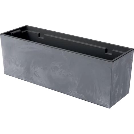 Maceta URBI CASE BETON EFFECT , Con depósito, dimensiones (mm) 580x180x195, color Marengo