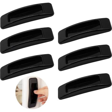 HOXILEELEOPoignées de porte coulissante - HANDEIU - Modèle Moderne - Autocollantes - Lot de 6 - Noir (1/5)
