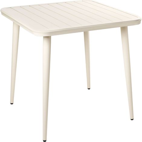 Gartentisch NATURNO 80 cm 80 cm Metall Hellbeige