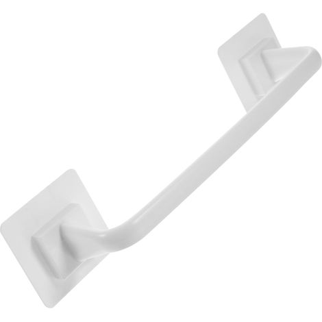 Porte-serviettes adhésif en polypropylène blanc pour salle de bain, installation facile et durable, (1/5)