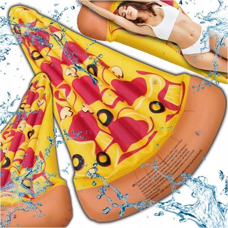 TG48106-2 Colchón hinchable de playa con forma de pizza, grande, cómodo, para piscina o vacaciones.