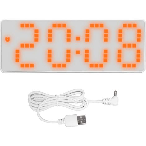 LED-Digitalwecker mit orangefarbenem Display, 3 Helligkeitsstufen, elektronischer Tischwecker mit Temperaturanzeige, für Schlafzimmer und Büro (1/5)