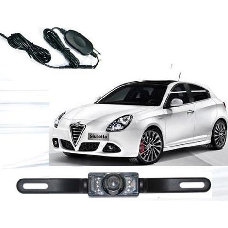 TRADE SHOP - Telecamera Retromarcia Retrocamera Auto Camper 7 Led Wireless Infrarossi Colori -