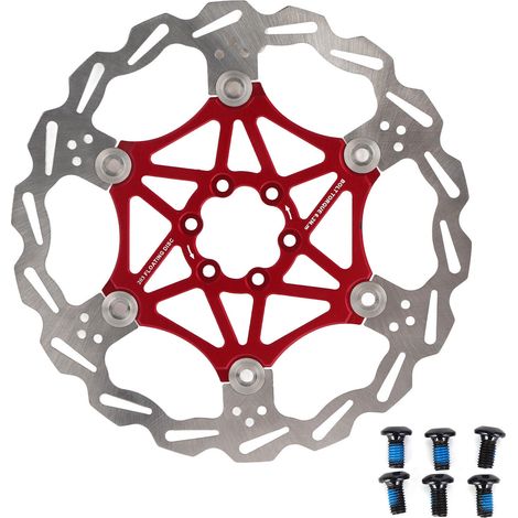 Disque de frein flottant pour VTT, plaquette de frein vélo, accessoire cyclisme (Rouge 203mm) (1/5)