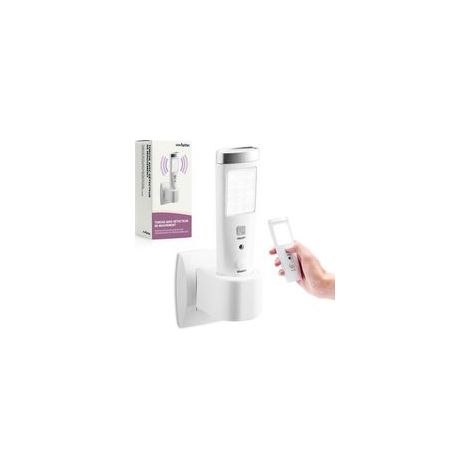 Luz ambiental, LED multifuncional 4 en 1 con sensor de movimiento, luz nocturna de emergencia, linterna recargable, batería de 3,7 V, blanco - Crezuo
