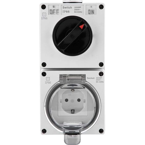 Hochwertige, wasserdichte IP66-Steckdose mit Schalter für Außenbeleuchtung und Elektrogeräte