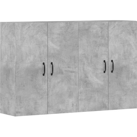 Armoires murales 2 pcs gris béton bois d'ingénierie (1/5)