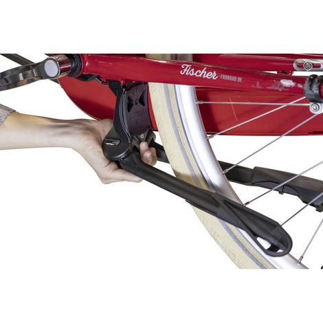 Fischer – Porte-vélo aluminium 50176 – Charge 80 kg – Pour vélos électriques et sièges enfants – Support à deux jambes pour stabilité accrue - Y342123