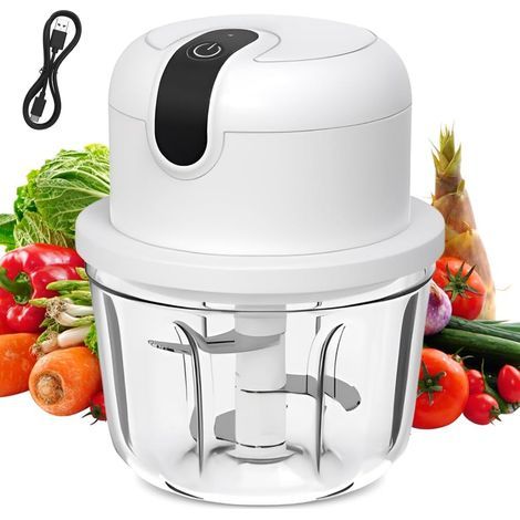 de cuisine électrique, 350 ml, à oignons, électrique, sans fil, chargement USB, convient pour oignons, fruits, noix, viande, ail (1/5)