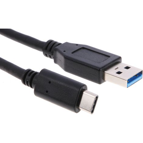 Câble USB RS PRO, USB-A mâle vers Male USB-C, Noir, 1m ( Prix pour 1 ) (1/4)
