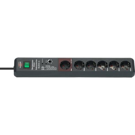 BRENNENSTUHL A1945202101159490966 1159490966-Base múltiple Secure-Tec con protección Contra sobretensión y función Master-Slave, max 3500 W, 230 V, Multicolor, One size (1/5)