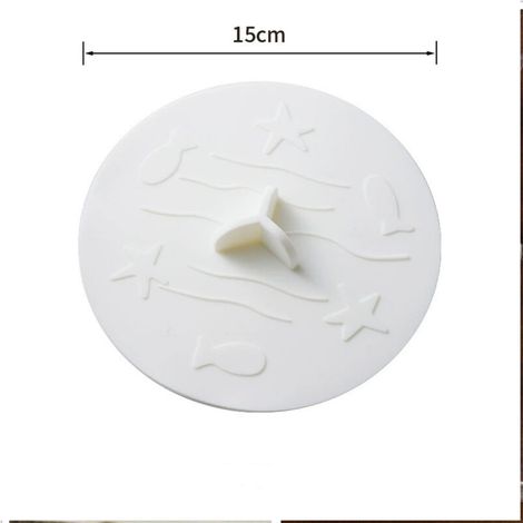 Bouchon universel diamètre 150mm pour évier, lavabo et baignoire, blanc (1/4)
