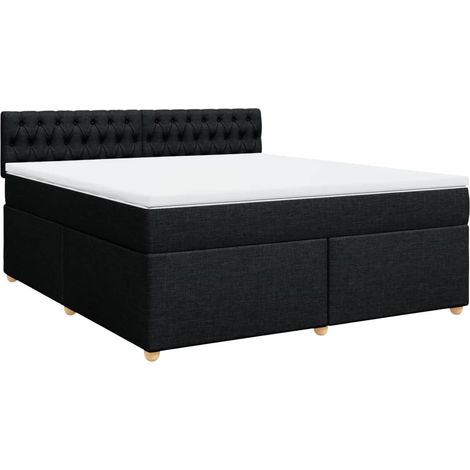 Maison Exclusive - Cama box spring con colchón tela negro 180x200 (1/5)