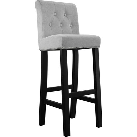 Silla de barra Jackson 100, Negro + Magic Velvet 2240, 107x40x47cm, Tapiz, De madera