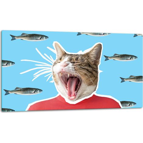 Tagliere della lastra di vetro 52x30 gatto (1/5)