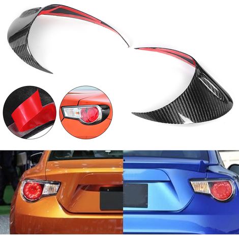 2 pièces de garniture de sourcils de feux arrière en fibre de carbone, cache-feux arrière, décoration extérieure compatible avec Toyota 86 (1/5)