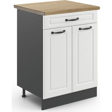 Meuble cuisine R-Line, Blanc campagne, 80 cm , PT Chêne, Vicco