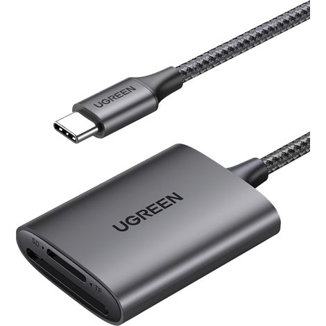 Lecteur de cartes SD, microSD, MMC et TF USB-C 5 Gb/s - Gris (1/4)