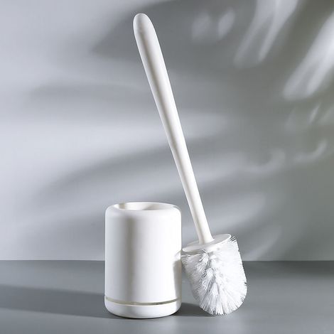 Brosse WC murale avec base filtrante et support mural, ensemble brosse et seau pour le nettoyage des toilettes, blanc