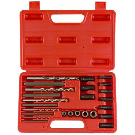 Jeu d'outils spéciaux pour extracteur de vis 25 pièces (boîte rouge) (1/5)