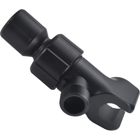 Support de pommeau de douche mural réglable en acier inoxydable noir mat (1/4)