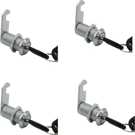4pcs 16mm Cabinet Lock Cam Serrure de Porte avec Clés Sécurité Cam Lock Cabinet Cam Lock Serrure de Boîte Aux Lettres pour Armoire Tiroir Armoire Boîte Aux Lettres Porte (1/5)