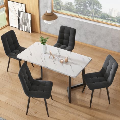 Mesa comedor redonda con 4 sillas modernas OKMYHOME (1/5)