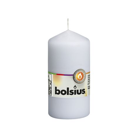 Bolsius Stumpenkerze weiß, Höhe 12 cm, Ø 5,8 cm Kerze Dekokerzen