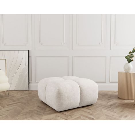 Grace - pouf en velours texturé - beige (1/5)