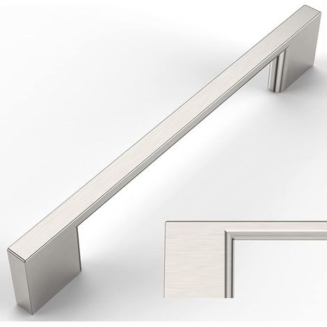 6 Pièces Poignee de Meuble Cuisine Acier Brossé 128mm Alliage de zinc Argent Poignées Meubles avec Vis, pour Bureaux, Tiroirs, Armoires, Placard (1/3)