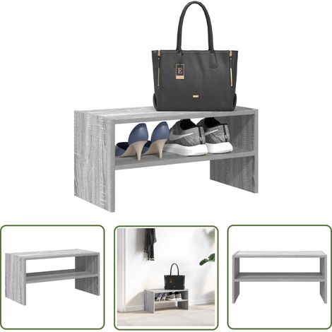 vidaXL Schuhregal Stapelbar Grau Sonoma 60x30x30,5 cm (1/5)