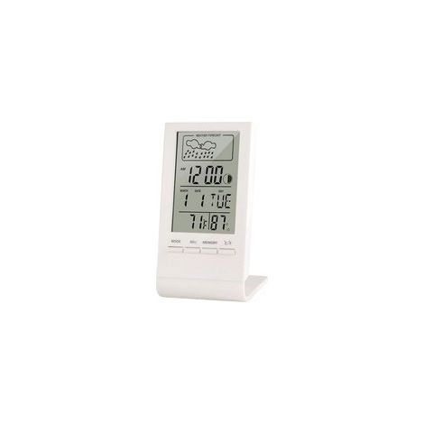 Station météo sans Fil, Thermomètre Hygromètre Baromètre Intérieur Extérieur, Horloge Numérique Réveil avec capteur extérieur Affichage Heure Date Jour Phase de Lune(Blanc) (1/4)
