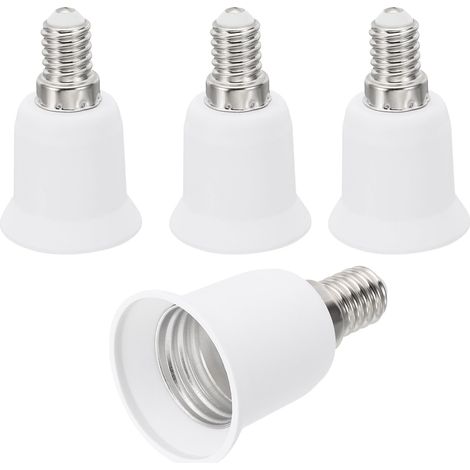 E14 vers E26/E27 Lumière Douille Adaptateur, Adaptateur de douille, 4pcs Lampe Support Convertir Vis Base Convertisseur pour Halogène CFL Lumière Ampoule, Blanc (1/5)