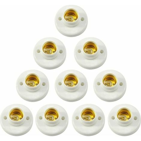 Portalámparas AIPERQ E27, portalámparas de plástico con rosca para montaje en pared, base de lámpara LED, convertidor para bombilla E27, portalámparas de plástico redondo con rosca para portalámparas, (1/5)