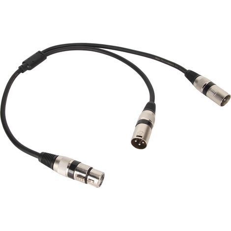 Câble séparateur XLR femelle à double mâle, sans bruit et à faible perte, pour microphone, table de mixage et enceintes, 1,6 pieds (1/5)