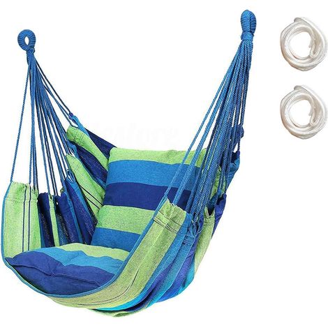 Premium Outdoor-Hängematte – leichte Stehhängematte, Garten und Balkon – ideales Camping-Zubehör für Urlaub, Nickerchen und Entspannung (ohne Kissen)