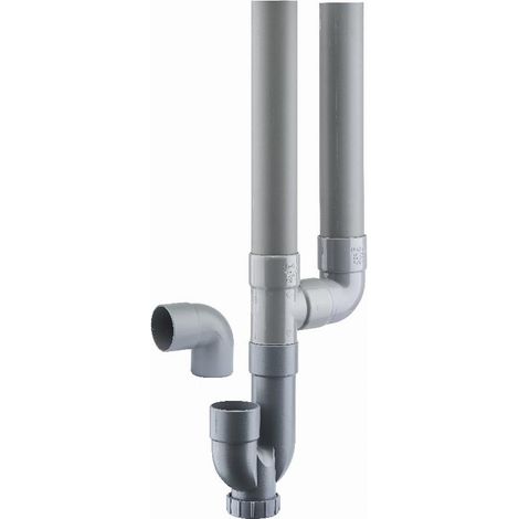 Noyon & Thiebault – Siphon de lavabo double sortie horizontale – Tube Ø40 en PVC compact – Coude 90° en ABS – Garde d'eau 50 mm – Joint EPDM NBR85 (1/6)
