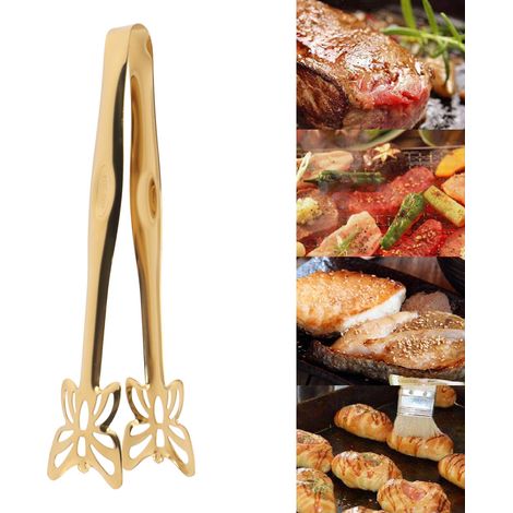 Edelstahl-Gastronomiezange für Brot, Desserts, Grillgut, Steaks und Butterfly-Schnitte. (1/5)