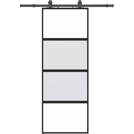 Maison Exclusive - Schiebetür mit Beschlag Schwarz 76x205 cm Hart