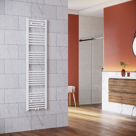 SONNI Radiador Toallero Agua Radiadores Toalleros Electricos Conexión Intermedia 400x1600mm Blanco 547W (1/5)