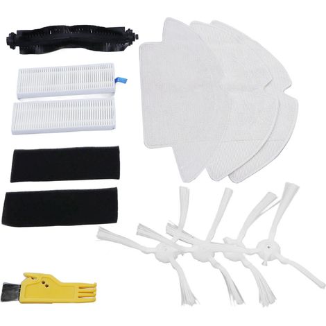 Accessoires pour Robot Balai : Brosse Principale, Chiffon, Filtre et Brosse Latérale Compatible 360 S6