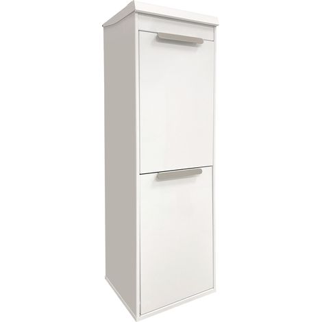 ARREGUI Ecoclas Plus Recycling Abfalleimer / Mülleimer aus Stahl mit Aufbewahrungsbox mit Deckel, Mülltrennsystem mit entnehmbaren Inneneimern aus Kunststoff mit Griff Weiß 2 x 17L (34 L) (1/4)