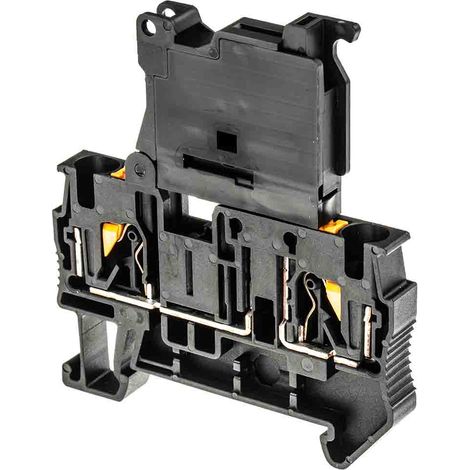 Bloc de jonction rail DIN à fusible Phoenix Contact PT 4-HESILED 24 (5X20), 0.2 6mm², Enfichable, Noir ( Prix pour 1 )