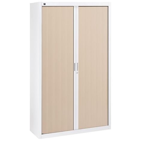 Armoires à rideaux démontables 200 x 120 cm portes chêne clair - Maxiburo