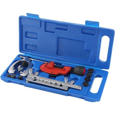 Kit d'Outils à Double évasement 10 Pièces Imperial Coupe-tubes Cuivre de Frein de Tuyau pour Tube en Cuivre Laiton Aluminium (1/5)