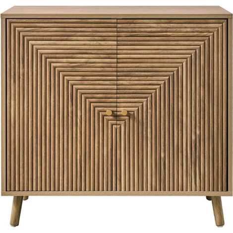 Credenza 2 ante effetto doghe a L, L80 cm - EDEN