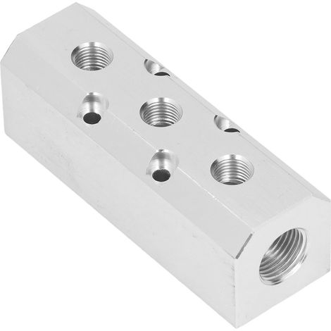 Bloc de distribution d'air pneumatique en aluminium SY40-02-3F 40x40mm entrée G1/2 sortie G1/4 grand débit (1/5)