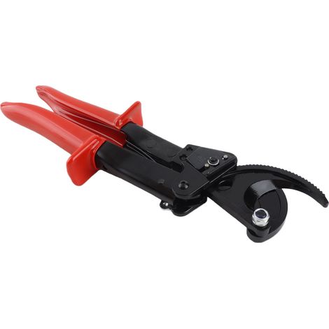 HS-325A Cisaille à câble à rochet isolée acier haut carbone pour cuivre aluminium 240 mm surface noire poignée rouge 1 pièce (1/5)